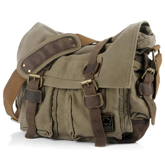 Large Capacity Mens Canvas Crossbody Bag Durable Shoulder Messenger Bag For Travel And Daily Use