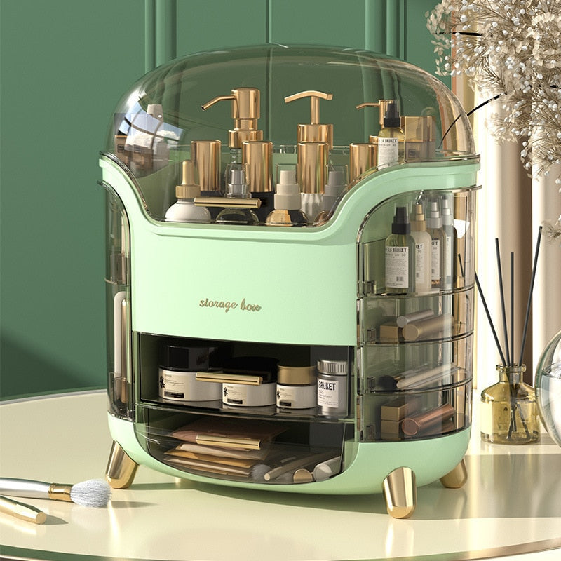 Large Makeup Organizer Storage Case with Dustproof Drawers