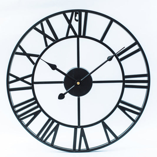 Large Retro Wall Clock Vintage Iron Industrial Decor