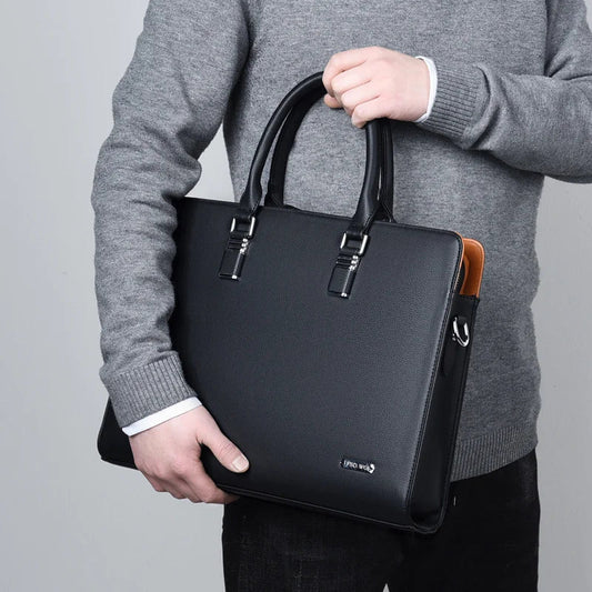 Leather Laptop Messenger Bag Business Shoulder Briefcase