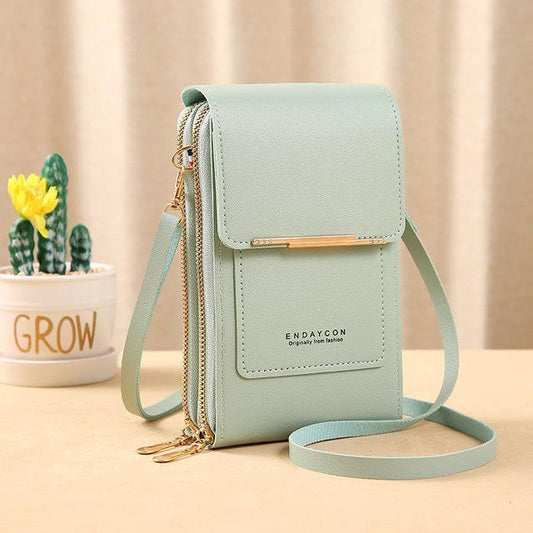 Leather Phone Wallet Crossbody Bag Stylish Multi Functional Organizer