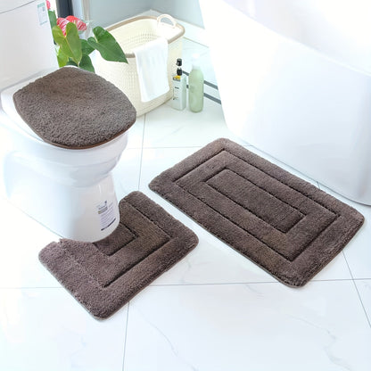 Luxury Bathroom Mat Set Soft Quick Dry Non Slip Bath Rugs
