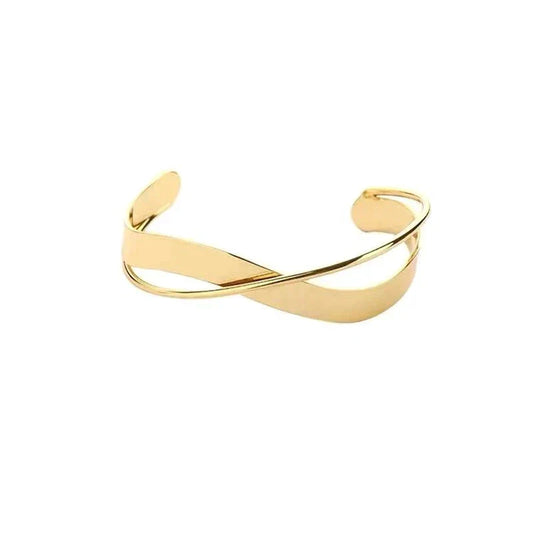 Luxury Crossover Bracelet Adjustable Gold Silver Bangle