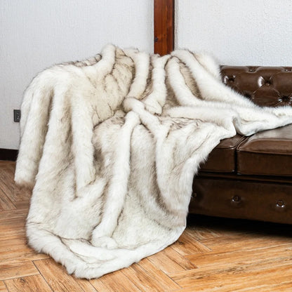 Luxury Faux Fur Blanket Soft Warm Throw Blanket For Sofa Bed