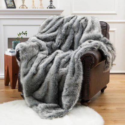 Luxury Faux Fur Blanket Soft Warm Throw Blanket For Sofa Bed