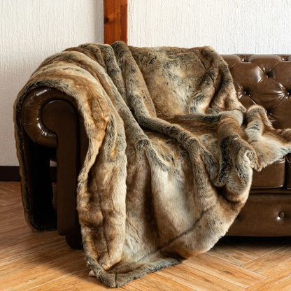 Luxury Faux Fur Blanket Soft Warm Throw Blanket For Sofa Bed