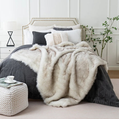 Luxury Faux Fur Blanket Soft Warm Throw Blanket For Sofa Bed
