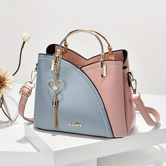 Luxury Leather Handbag Elegant Tassel Shoulder Tote Bag