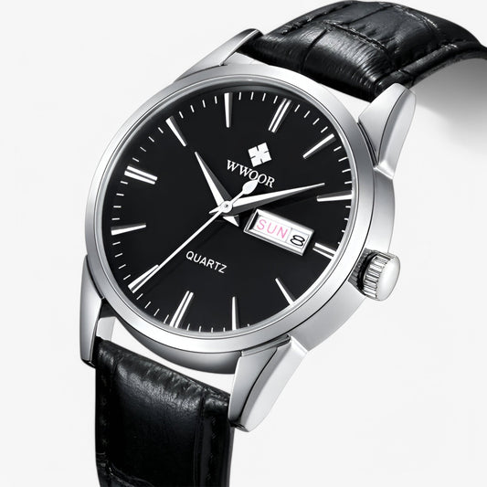 Luxury Leather Mens Watch Classic Quartz Wristwatch