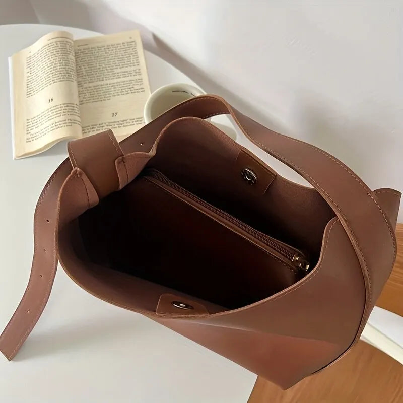 Luxury PU Leather Shoulder Bag Elegant Everyday Tote