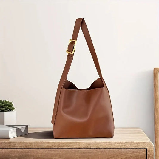 Luxury PU Leather Shoulder Bag Elegant Everyday Tote