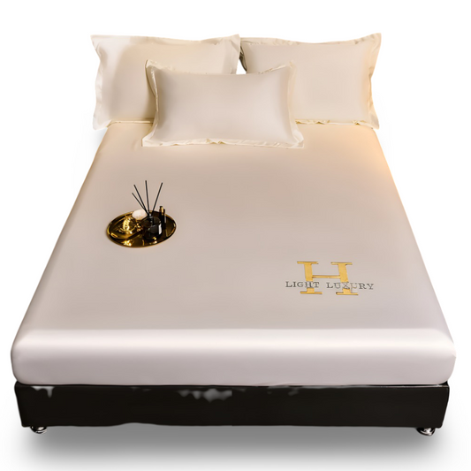 Luxury Satin Fitted Bed Sheet Silky Cooling Mattress Cover Soft Breathable Bedding Set
