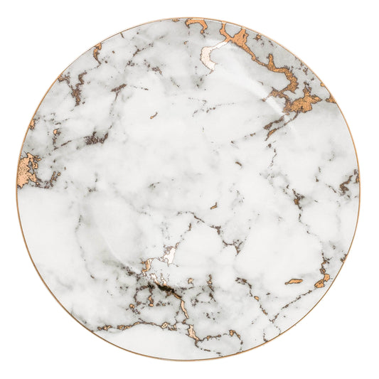 Marble Porcelain Dinner Plates Gold Rim Dessert Steak Plates