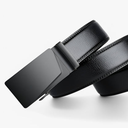Mens Automatic Buckle Belt Black PU Leather Waist Belt