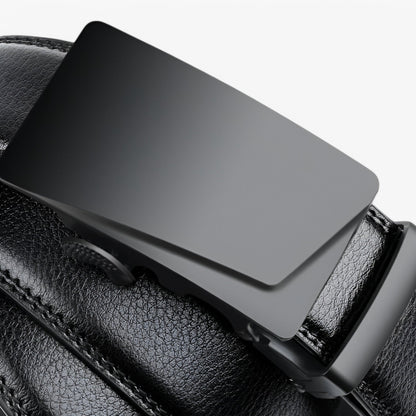 Mens Automatic Buckle Belt Black PU Leather Waist Belt