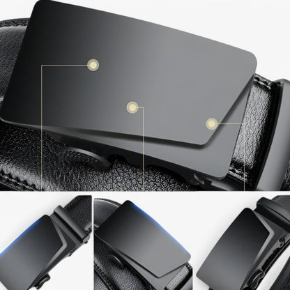 Mens Automatic Buckle Belt Black PU Leather Waist Belt
