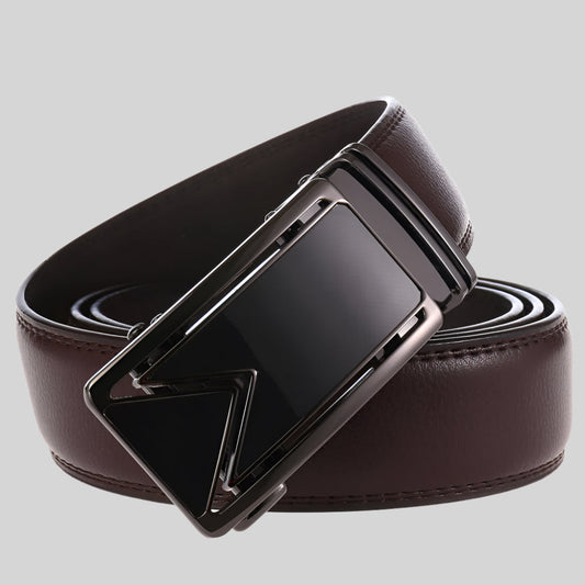 Mens Automatic Buckle Leather Belt Adjustable Ratchet Dress Casual Belt