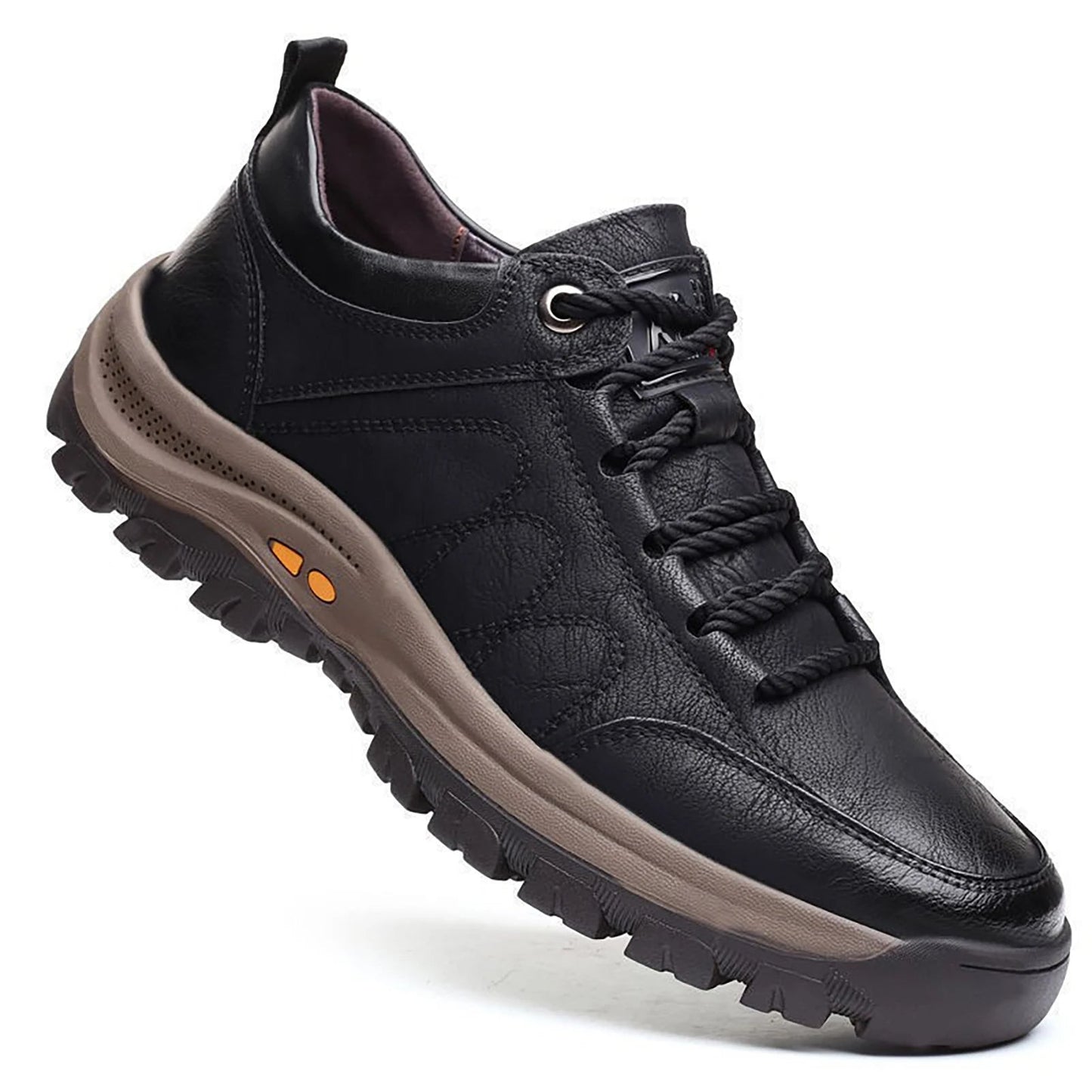 Mens Casual Leather Shoes Breathable Non Slip Walking Footwear