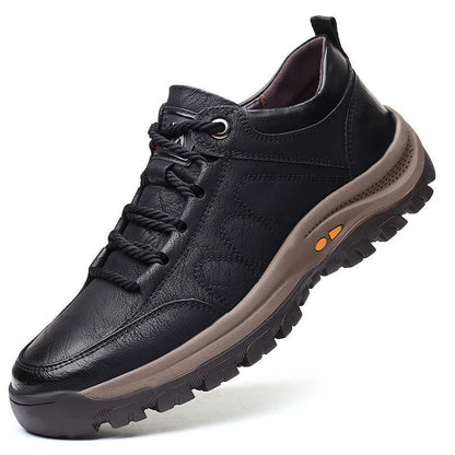 Mens Casual Leather Shoes Breathable Non Slip Walking Footwear
