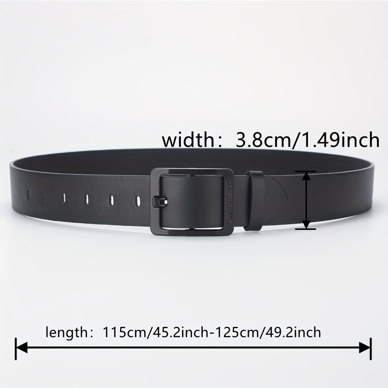 Mens Casual PU Leather Belt Square Buckle Jeans Strap