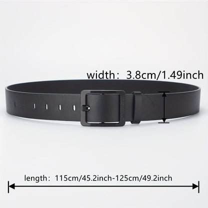 Mens Casual PU Leather Belt Square Buckle Jeans Strap