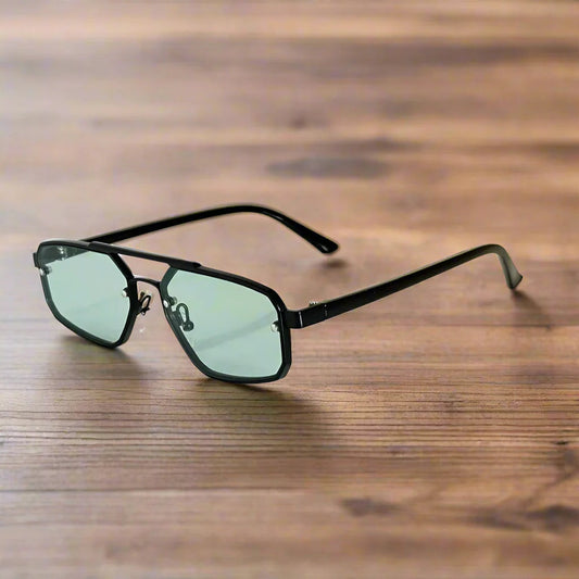 Mens Geometric Aviator Sunglasses Scratch Resistant Retro Eyewear