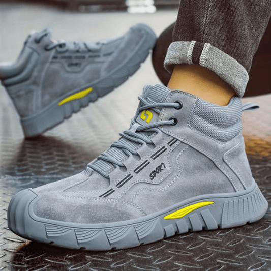 Men’s Grey High Safety Work Shoes | Orthopedic & Slip-Resistant