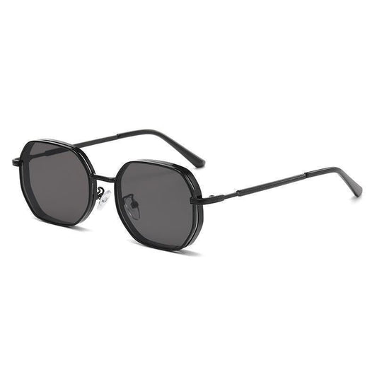 Mens Hexagon Sunglasses Punk Metal Vintage Fashion Eyewear