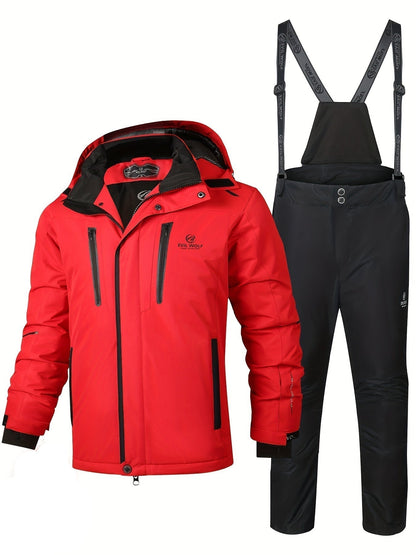 Mens Insulated Ski Suit Waterproof Snowboarding Winter Snowsuit Set