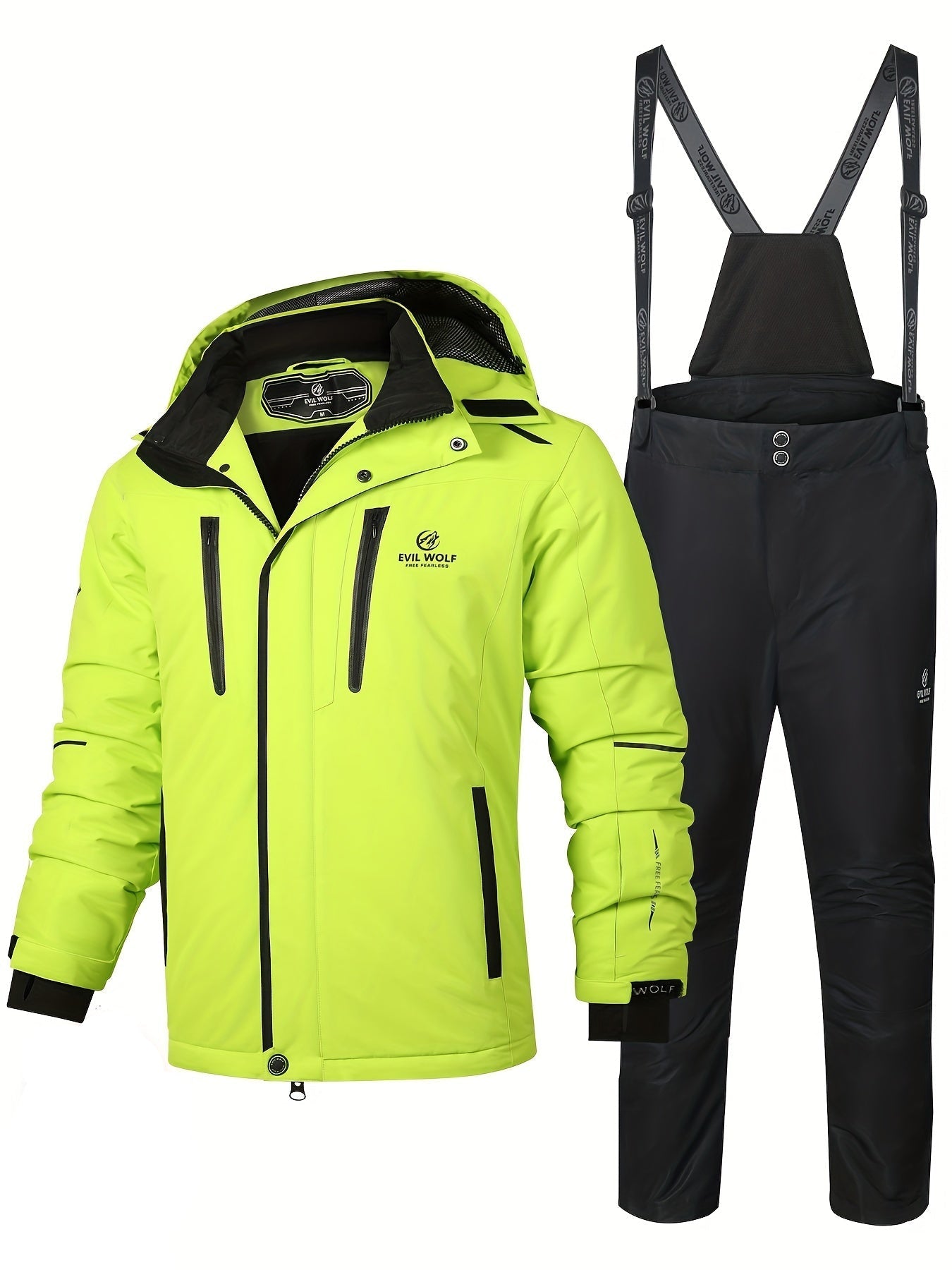 Mens Insulated Ski Suit Waterproof Snowboarding Winter Snowsuit Set