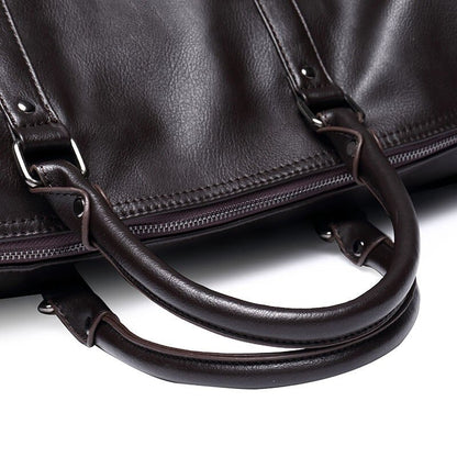 Mens Leather Travel Duffel Bag Large Capacity Carry On Weekender