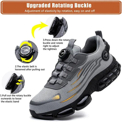 Mens Safety Work Shoes Steel Toe Kevlar Sole Anti Slip Lightweight