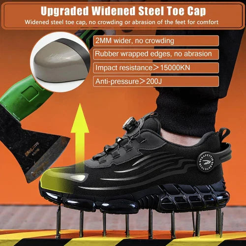 Mens Safety Work Shoes Steel Toe Kevlar Sole Anti Slip Lightweight