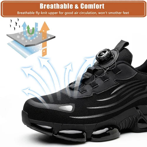 Mens Safety Work Shoes Steel Toe Kevlar Sole Anti Slip Lightweight
