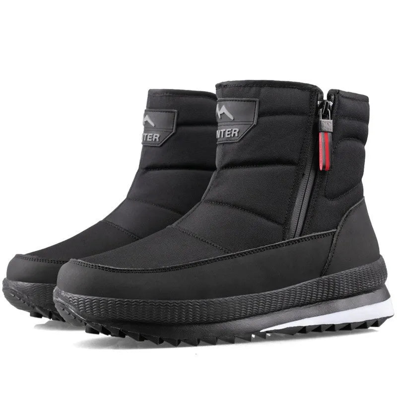 Mens Snow Boots Insulated Winter Leather Footwear