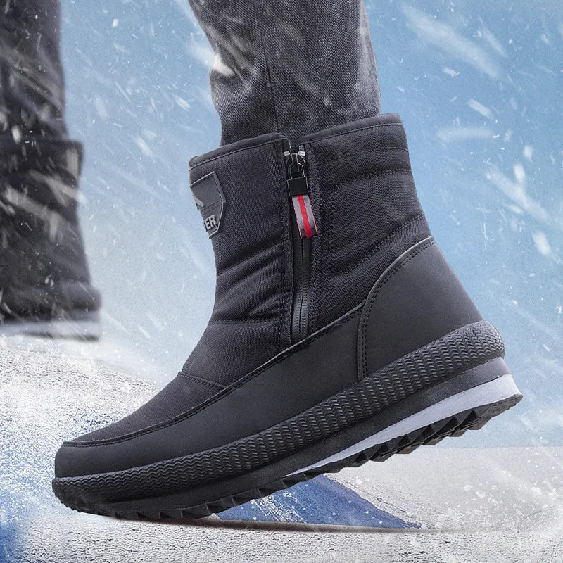 Mens Snow Boots Insulated Winter Leather Footwear