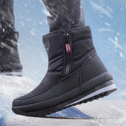 Mens Snow Boots Insulated Winter Leather Footwear