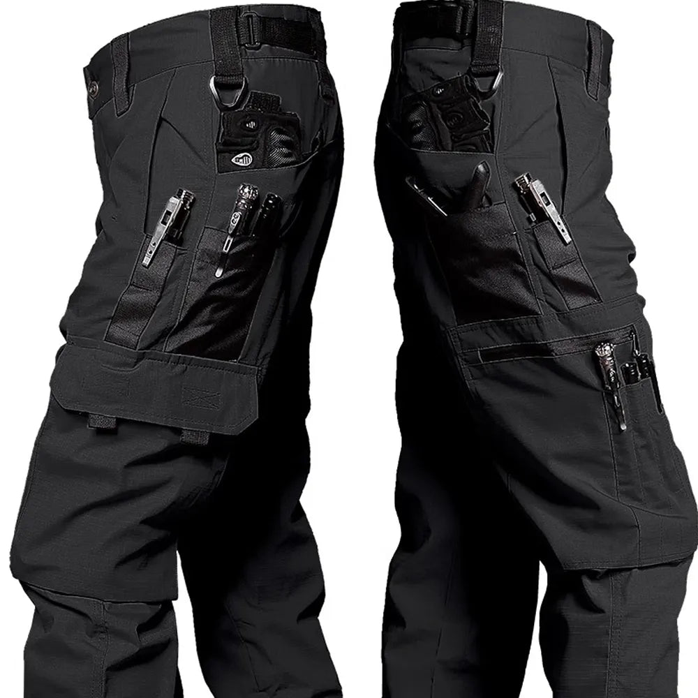 Mens Tactical Cargo Pants Waterproof Outdoor Work Trousers
