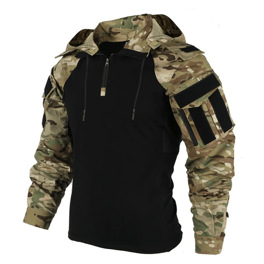 Mens Tactical Softshell Jacket Hooded Water Resistant Outdoor Coat