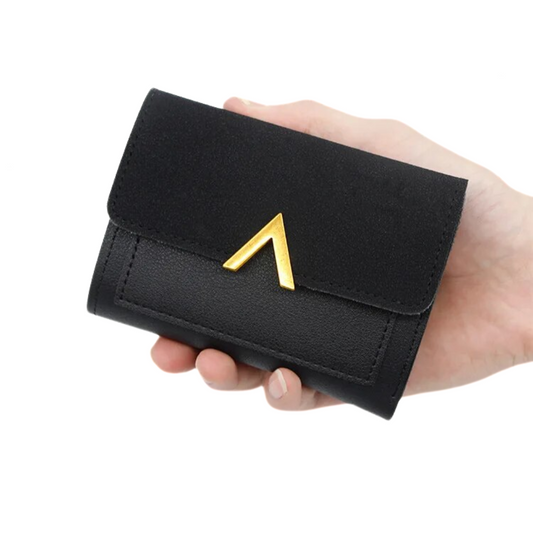 Mini Velvet Leather Wallet Compact Card Holder Purse