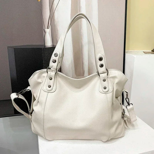Minimalist PU Leather Shoulder Handbag Large Capacity Tote Purse