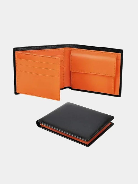 Minimalist RFID Leather Wallet Compact Slim Card Holder for Men