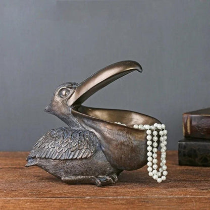 Modern Pelican Storage Tray Decorative Resin Organizer