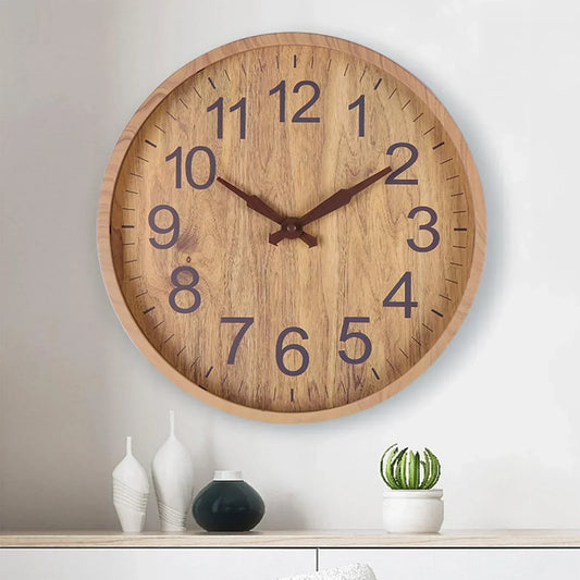 Natural Wooden Wall Clock Minimalist Modern Home Timepiece