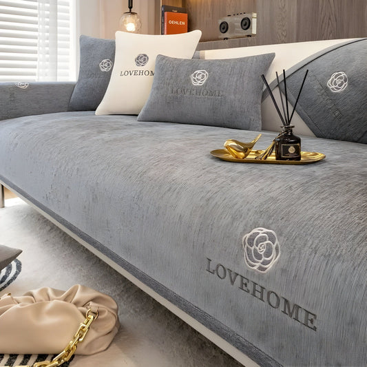 Non Slip Chenille Sofa Cover Modern Stretch Couch Protector