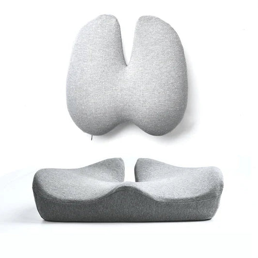 Orthopedic Seat Cushion and Lumbar Support Set Memory Foam Chair Cushion Back Support