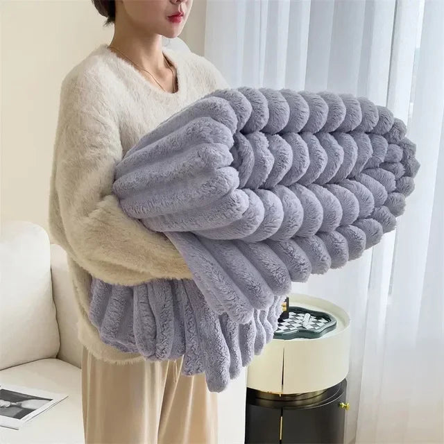 Plush Blanket Warm Thick Soft Luxury Fleece Throw Bed Sofa