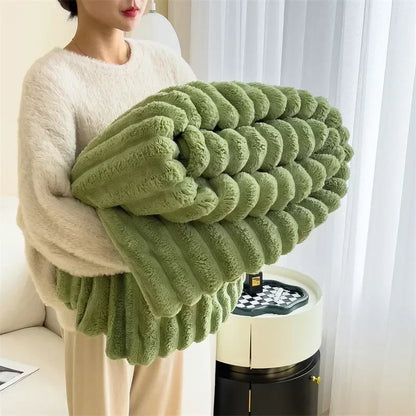 Plush Blanket Warm Thick Soft Luxury Fleece Throw Bed Sofa