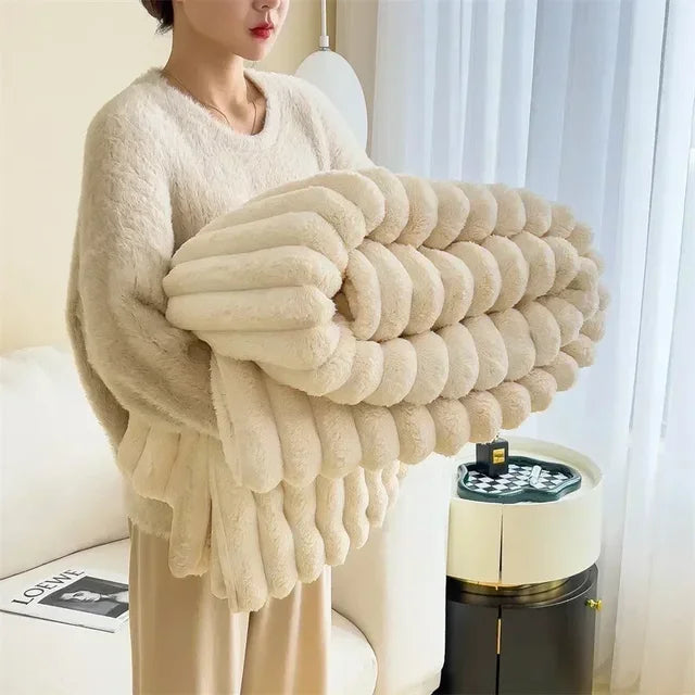 Plush Blanket Warm Thick Soft Luxury Fleece Throw Bed Sofa