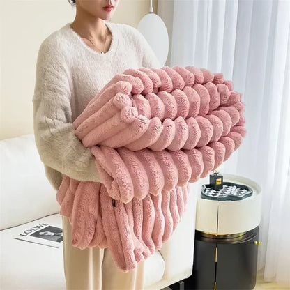 Plush Blanket Warm Thick Soft Luxury Fleece Throw Bed Sofa